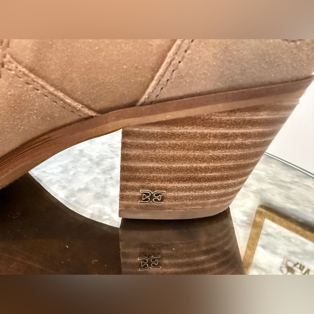 Sam Edelman Beige Suede Ankle Boots Size 11 - Picture 6 of 12